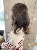 ラベンダーベージュ×セミロング