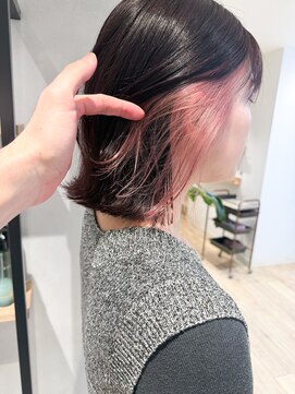 エミス バイ メルト 吉祥寺(emis by melt) 【堀惠】インナーカラーイヤリングカラーブリーチ吉祥寺ピンク