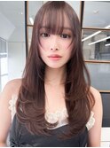 美髪レイヤーカット◎ストレートロング×顔周り小顔
