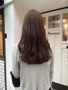 フランチェスカ(Francesca) ヘーゼルベージュ/オリーブベージュ/くびれ巻き/レイヤーカット