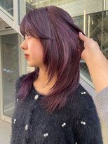 ノラギンザユー(NORA GINZA/U)&nbsp;顔まわりカットレイヤーカット暖色カラーピンクバイオレット紫