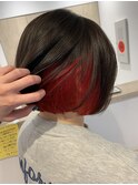 インナーカラー，レッド，塩基カラー【草加】