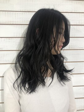 ビーヘアサロン(Beee hair salon) 【渋谷エクステ・カラーBeee/安部 郁美】ネイビーブルー