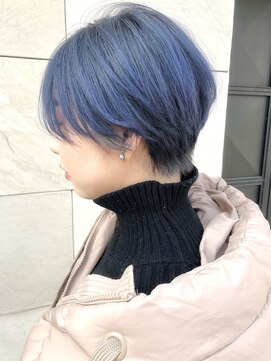 エミス バイ メルト 吉祥寺(emis by melt) 【堀惠洋平】ネイビーブルー　丸みショート　グレージュ　20代