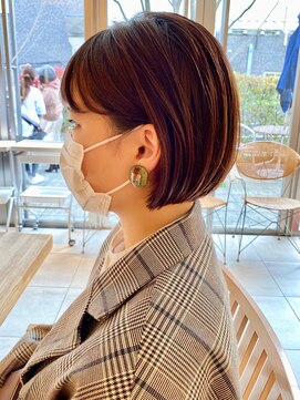 ビーチ(BEACH) ショコラグレージュナチュラルミニボブ_くすみカラー