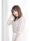 【Totia堀江】フェザーバング×こなれヘア×ヘーゼルベージュ