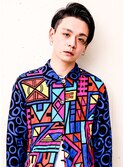 七三オールバックツイストパーマコンマヘア