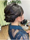 編み込みシニヨン