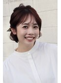 【ショートヘアセット】ゴールドピンアレンジ