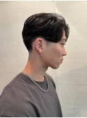 MEN'S HAIRウルフアッシュブラックカルマパーマベリーショート