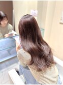 艶髪/韓国巻き/韓国レイヤー/ピンクブラウン/巻き髪/レイヤー