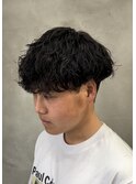 大分メンズ波巻きスパイラルパーママッシュツーブロックレイヤー