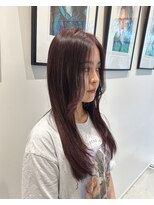 シアン 矢場町店(CYAN.)&nbsp;ブリーチなしでできる！チェリーレッド×顔周りレイヤー