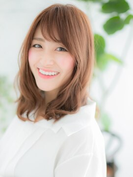 レアワンハナレ センター北美容院(lea/1 HANARE) センター北/髪質改善/斜めバング×大人ウェーブミディアムg