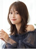 大人かわいい似合わせミディアムくすみカラー