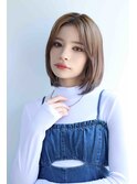 外はねボブ 透明感カラー 白髪ぼかし 名東区 大人女性