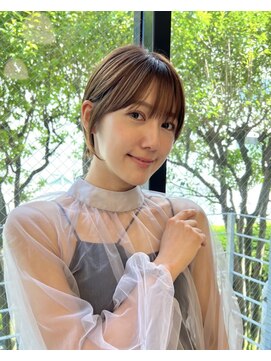 ラボヌールヘアー シェリ 久喜店(La Bonheur hair cheri) 丸みショート/ナチュラルブラウン/襟足スッキリショート