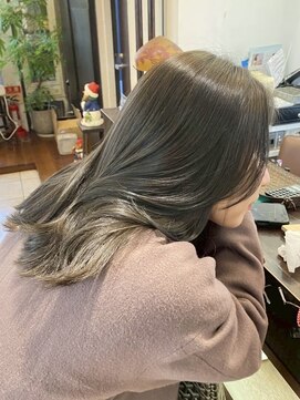 オリーブグレージュ/髪質改善/冬の透明感を