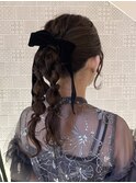 ◇お呼ばれヘア結婚式ヘア/編み下ろしスタイル/レイヤーアレンジ