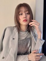 ブラウン(Brown)&nbsp;ハッシュボブ×ピンクベージュ/藤沢美容院 