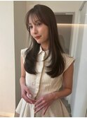 顔周りレイヤーカットべージュカラーくびれレイヤーカット