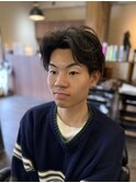 好印象メンズセンターパート×ニュアンスパーマ