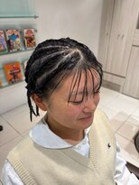 アース 郡山コスモス通り店(HAIR&MAKE EARTH)&nbsp;タイト編み込み×コンパクトアレンジ
