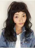ワイドバングロングヘア