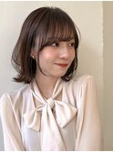 大人可愛い20代30代40代くびれレイヤーボブ×シアーベージュ★