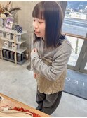 王道ベージュ×切りっぱなし