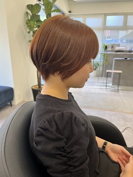 ノーティー(NORTY) オレンジカラー/ナチュラルくびれショート/顔周りレイヤー