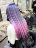 ロイヤルパープル×ラベンダーピンク×インナー黒/エクステ40枚