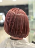 ピンクブラウンボブ