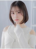 透けバング前下がり切りっぱなし黒髪ミニボブa越谷20代30代40代