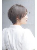 ★小顔くびレイヤーエモージュ愛されショートボブ艶髪グレージュ