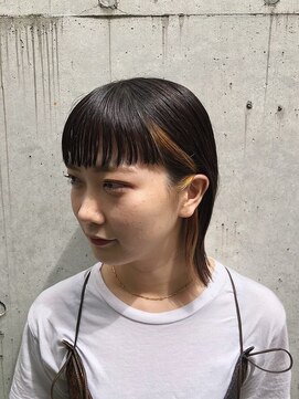 ワークス 下北沢(WORKS) 黒髪小顔無造作外人風イヤリングカラー【下北沢】