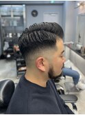 サイドパート/スキンフェード　メンズ/バーバー/フェード