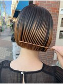 【117hairgarage】シンプル_ミニボブ_ブリーチ