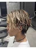 刈り上げマッシュ×ブリーチ×ツイストスパイラルパーマ