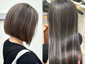 ブリーチ/ダブルカラー/ハイライト LOVEST by frace well　【12月1日OPEN（予定）】の写真/大人女性のための”白髪ぼかしハイライト”で、品と美しさをキープ◇〔四日市/ブリーチ/ダブルカラー］