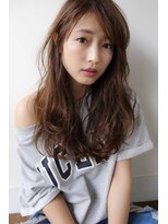 ヘアデザイン ソラ(Sola)&nbsp;ナチュナルフェミニン 無造作パーマ×斜めバング×ブラウン