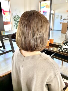 オレンジ(orange) 【orange大分賀来】ミディアムボブアッシュグレージュカラー