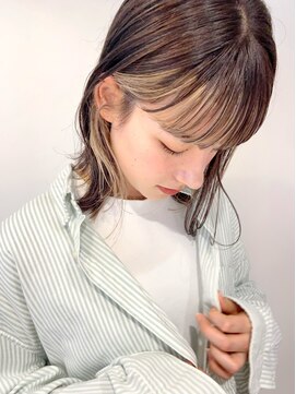 レトン 銀座(leton) Aラインボブ/インナーカラー/うる艶ラベンダー[東銀座/銀座]