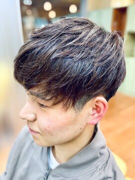 アルチザン(ARTISAN) 【アッシュグレーメッシュ】前下がりのツーブロマッシュ