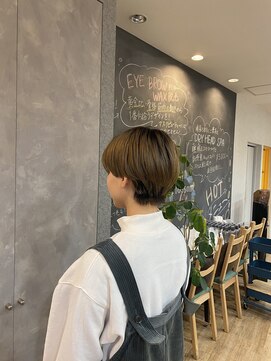 ブロッサム 東中野店 20代30代40代抜け感ショートレイヤーミルクティベージュ