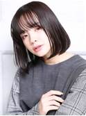 大人可愛い小顔ツヤ髪ツヤ感ナチュラルボブ黒髪ボブ髪質改善A3