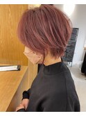 大人ショート×ピンク