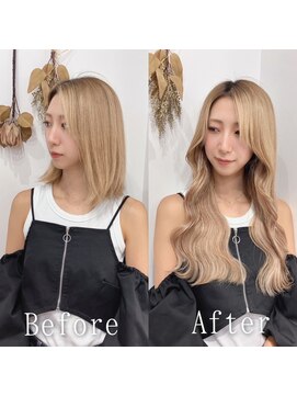 あるじゃんすー 千葉店 ブロンド#シールエクステ#レイヤーロング#韓国#くびれ巻き#千葉