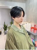 ショートボブ丸みショートカットマッシュショート前髪あり