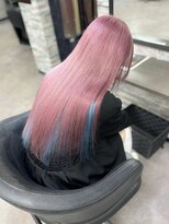 オズ 梅田店(OZ)&nbsp;ラベンダーピンク×インナー水色/バージンレミーエクステ60枚